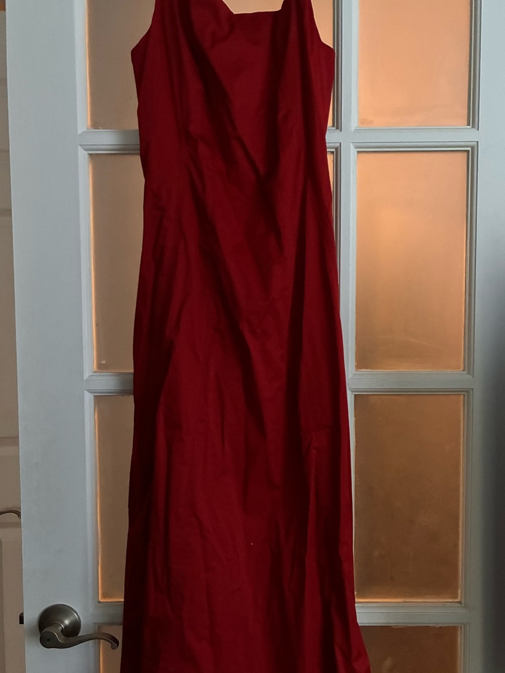Quince Square-Neck Midi Dress-Chile red color - Currently sold out at Quince